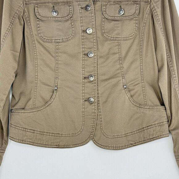 Live a Little LAL Denim Jean Jacket, Women Size M Brown Button Cotton - Picture 9 of 16